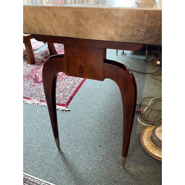 Luxurious Desk With Granite Laminate + Walnut Legs For Sale - Image 9 of 12