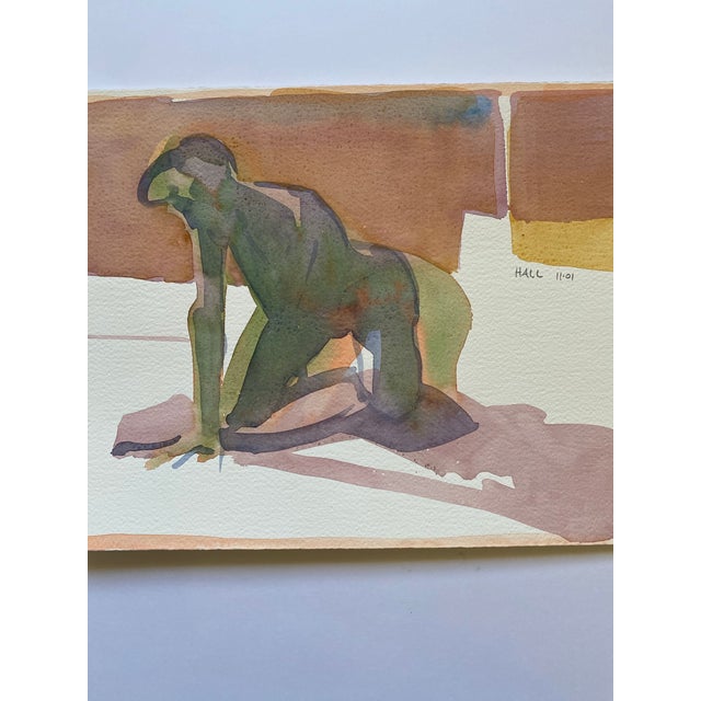 Abstract Original Watercolor Painting of a Male Nude by Jon Hall 2001 For Sale - Image 3 of 6