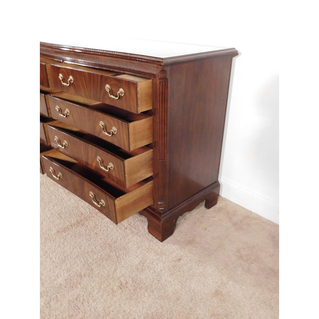 Drexel Flame Mahogany Serpentine 12-Drawer Chippendale Chest Dresser For Sale - Image 16 of 17