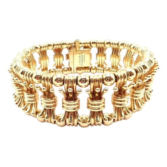 Mid 20th Century Tiffany & Co. Jean Schlumberger Yellow Gold Bowtie Bracelet For Sale