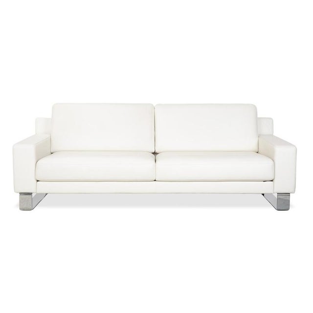 EGO Leather Three-Seater Sofa in Cream White from Rolf Benz, Set of 2 For Sale - Image 12 of 16