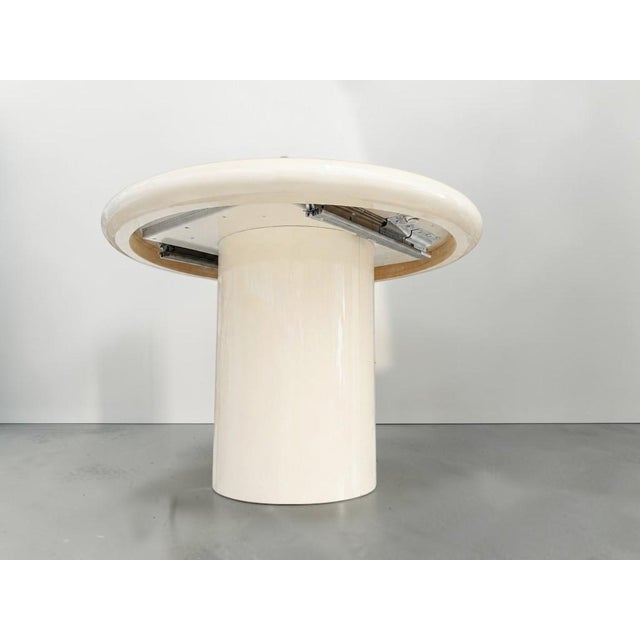 Mid-Century Modern 1970s Karl Springer Style Extending Dining Room Table For Sale - Image 3 of 14