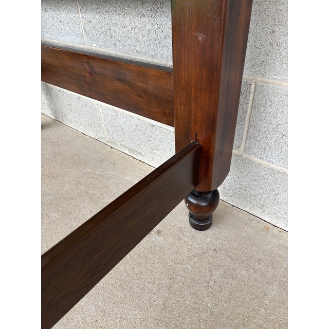 Ethan Allen Antique Pine Cannonball Style Single Bed Frame For Sale - Image 11 of 13