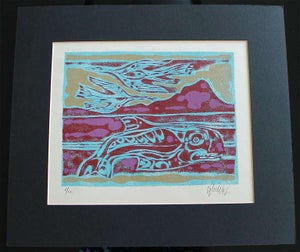 Yargo De Lucca, Inuit-Inspired Silkscreen Print, "Canada Suite Series", Ed. 6/22, 1976-1977