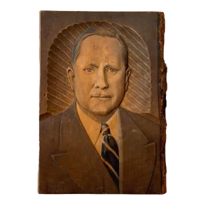 Vintage Finnish Carved Bas-Relief Portrait, Circa 1930s-40s