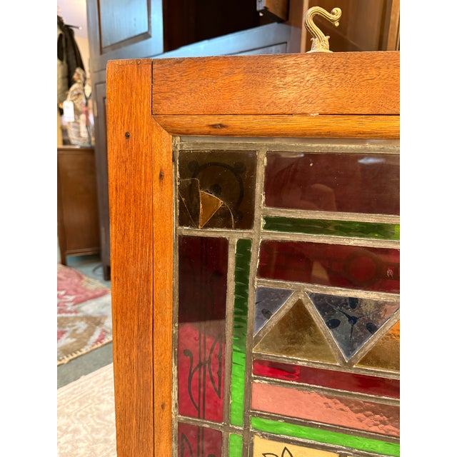 Vintage Stained Glass Window Panel For Sale In San Francisco - Image 6 of 12