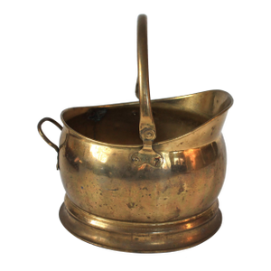 English Brass Fireplace Coal Scuttle Bucket