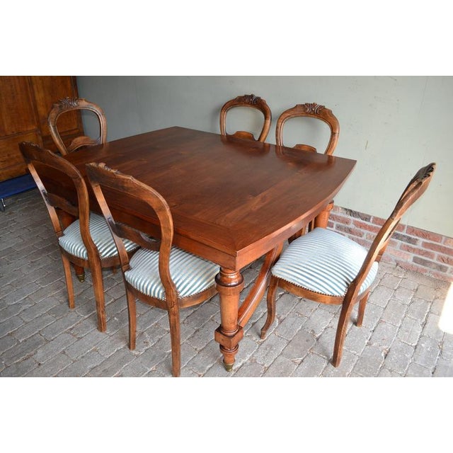 Antique Mahogany Dining Table with Chairs, 1800s, Set of 7 For Sale - Image 5 of 18