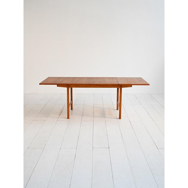 Extendable Scandinavian Teak and Oak Table, 1960s For Sale - Image 3 of 14