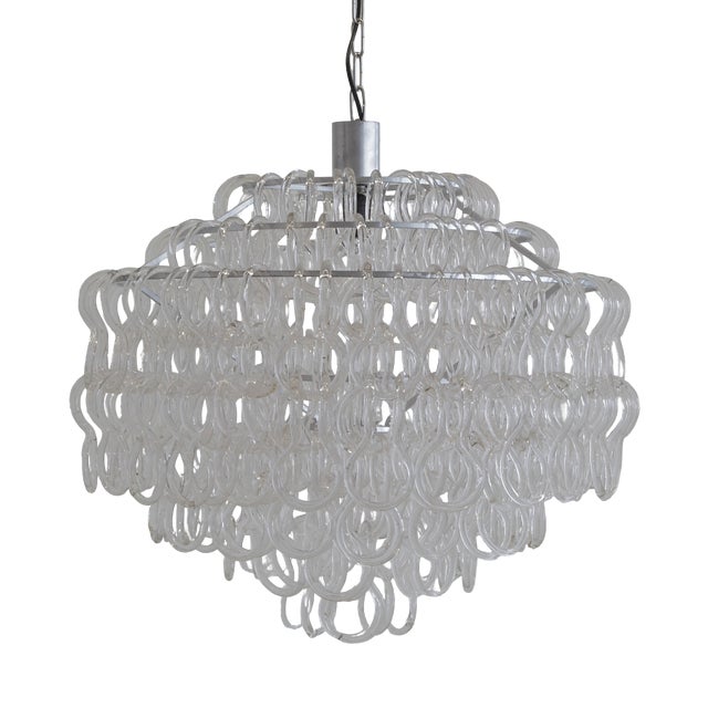 Chandelier by Angelo Mangiarotti for Vetreria Vistosi, 1967 For Sale
