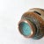 Tan 1990s Hand-Crafted Postmodern Studio Art Pottery Vase in Green, Brown, Tan For Sale - Image 8 of 8
