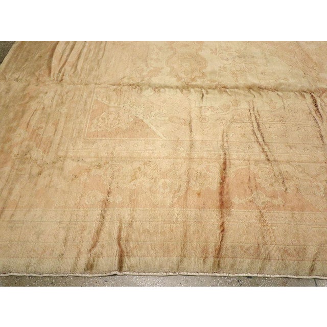 Early 20th Century Galerie Shabab Collection Early 20th Century European Oushak Large Carpet For Sale - Image 5 of 8