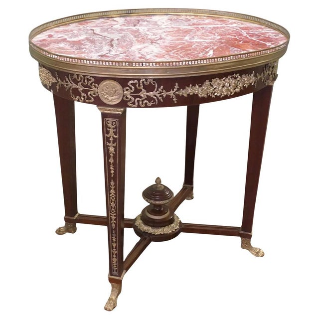 Red Empire French Oval Centre Table, 1900 For Sale - Image 8 of 8