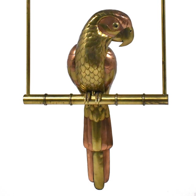 1970s Sergio Bustamante Brass & Copper Parrot For Sale - Image 5 of 9