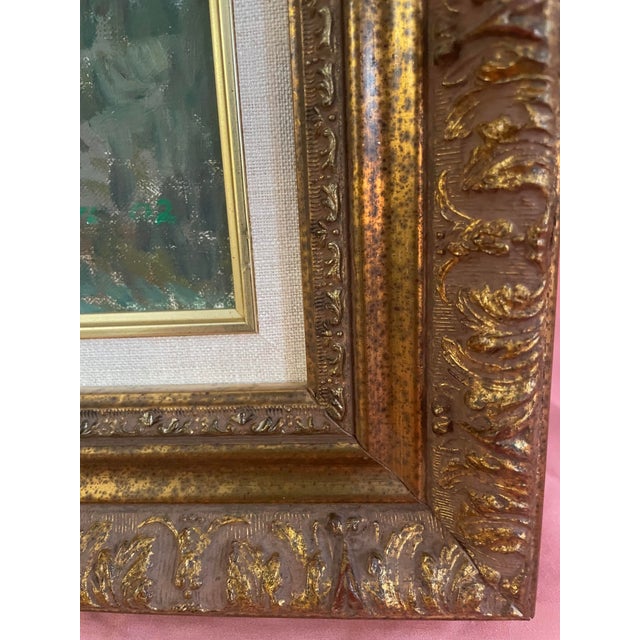 Textile Custom Framed Original Tuscan Landscape Oil on Linen by Yuris, 2002 For Sale - Image 7 of 15