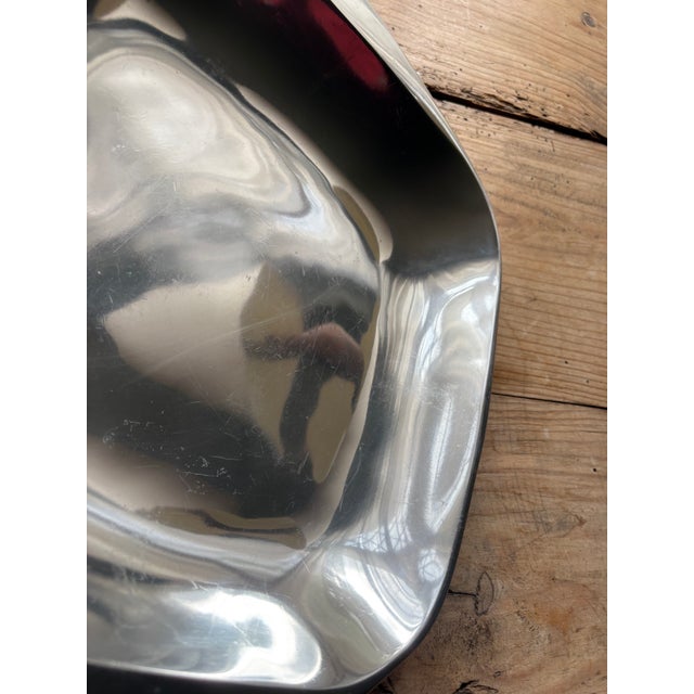 Vintage Nambe #515 Sculptural Aluminum Serving Bowl For Sale - Image 12 of 14