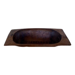 Antique Large Wooden Dough Bowl or Trencher Bowl, C. Early 20th Century For Sale