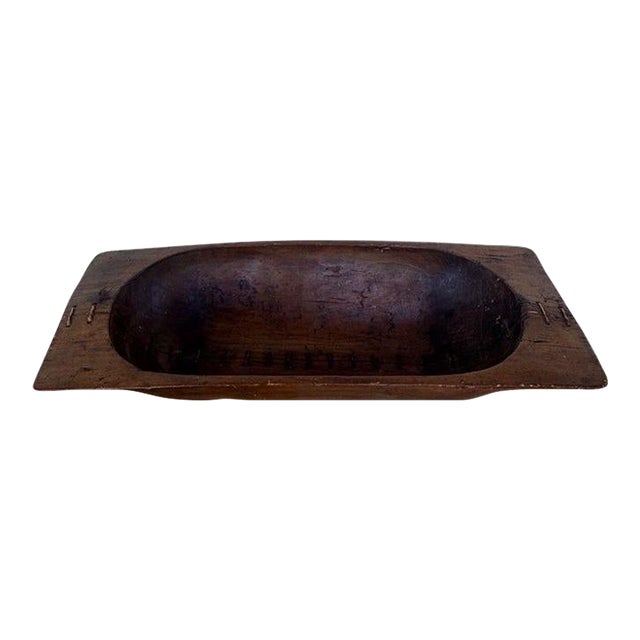 Antique Large Wooden Dough Bowl or Trencher Bowl, C. Early 20th Century For Sale