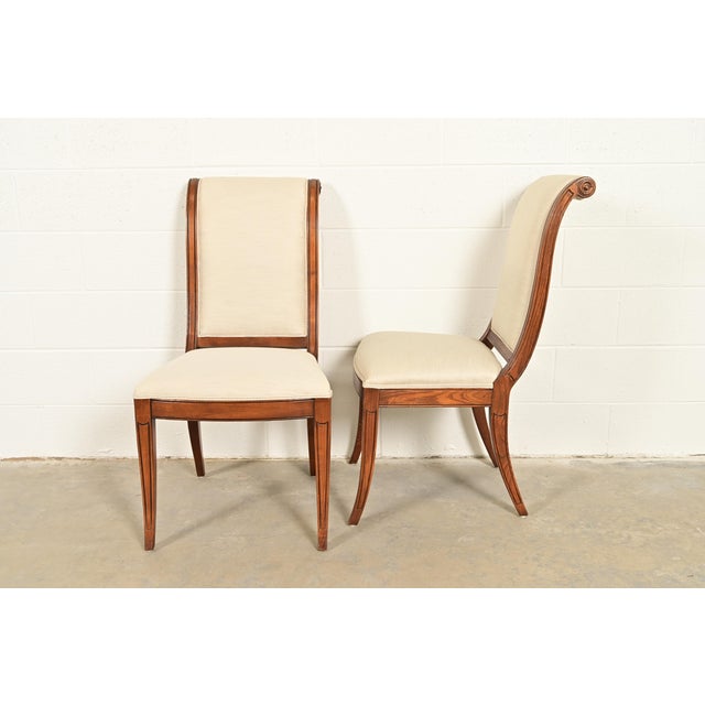 Henredon French Regency Louis XVI Carved Oak Dining Chairs, Set of Four For Sale - Image 11 of 15