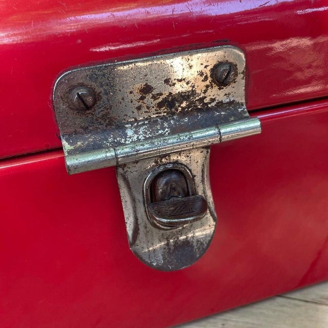 Vintage Dutch Red Enamel Steel Bread Box, Netherlands, 1950s For Sale - Image 11 of 14