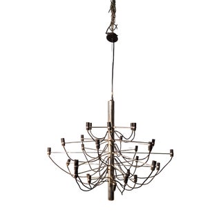 Model 2097/30 Suspension Lamp in Chromed Metal with ABS Diffusers by Gino Sarfatti for Arteluce, 1958 For Sale
