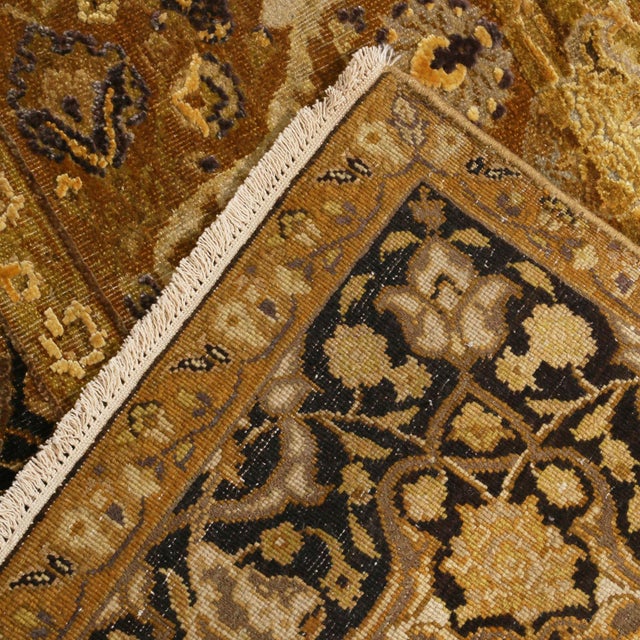 Textile Rug & Kilim's 17th Century, Inspired Black and Gold Wool and Silk Rug For Sale - Image 7 of 7
