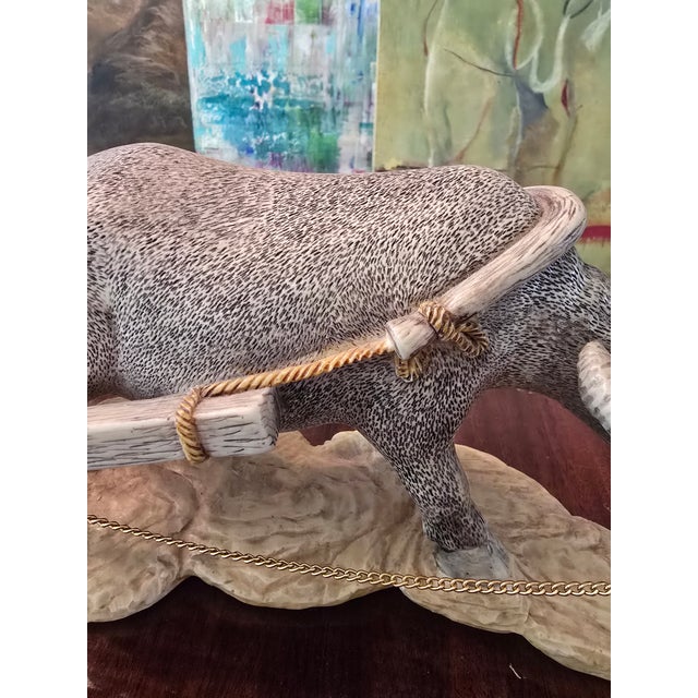 Mid Century Hollywood Glamour Sculpture Buddha Carriage For Sale - Image 4 of 16