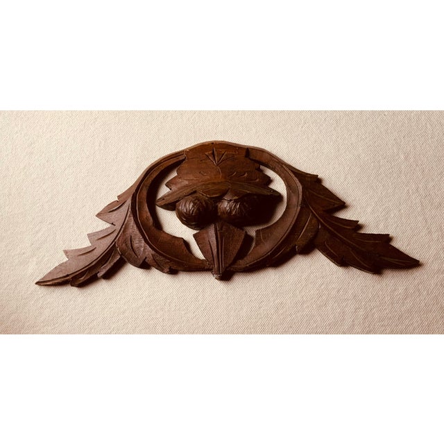 Late 19th Century 19th C. Hand-Carved Walnut Architectural Fragment - Acorn & Oak Leaf Medallion For Sale - Image 5 of 13