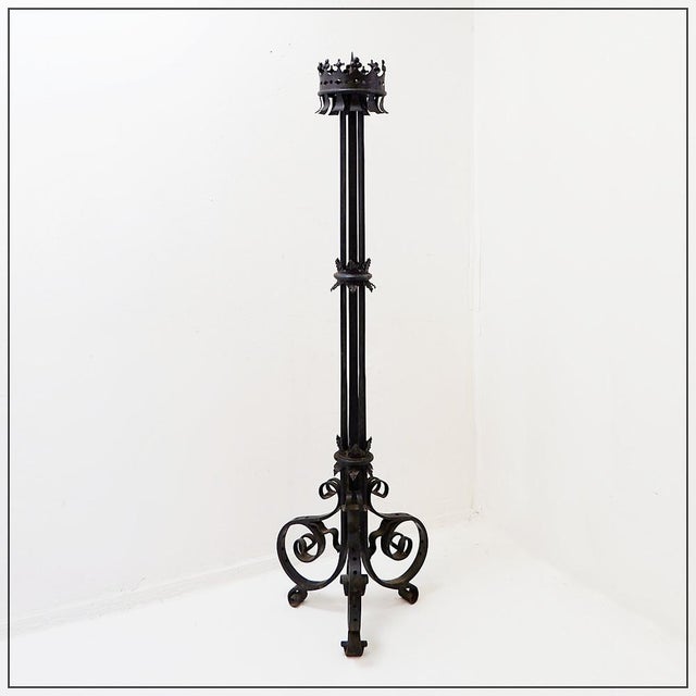 Large Italian Wrought-Iron Crown Candlestick, 1890s For Sale - Image 14 of 14
