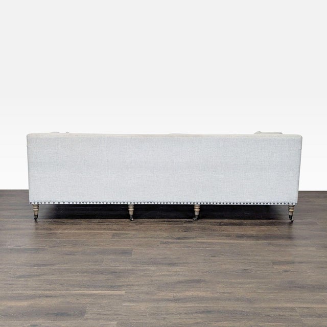 2010s Pottery Barn Tallulah 3-Seat Neutral Sofa With Wooden Legs For Sale - Image 5 of 10