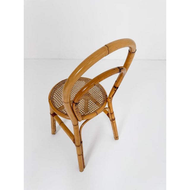 Gold Mid-Century Italian Bent Bamboo and Vienna Cane Dining Chairs, 1960s, Set of 5 For Sale - Image 8 of 18