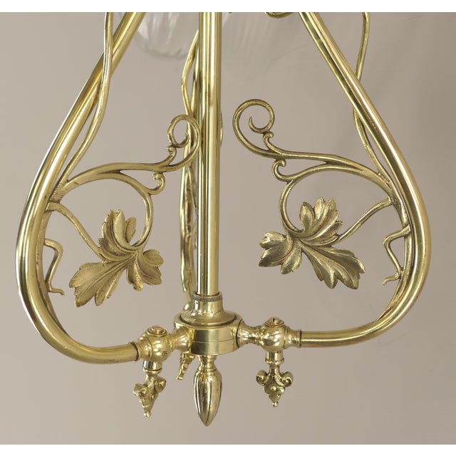 Art Nouveau Three-Light French Chandelier, 1900s For Sale - Image 13 of 16