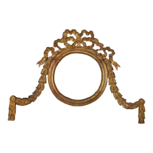 Antique Circa 18th-19th Century French Neoclassical Giltwood Frame Filigree Hand Carved Ribbon Mirror Frame
