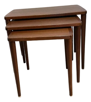 1960s Mid Century Modern Scandinavian Solid Teak Nesting Tables
