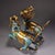 Mid 20th Century Pair of Gilt Cloisonne Enamel Qilin Figures – 5.1" Mythical Beast Statues For Sale In Los Angeles - Image 6 of 10