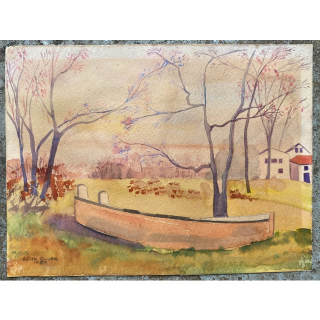 1939 watercolor of a landscape. Signed and dated lower left.