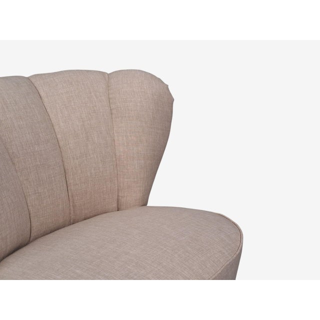 Carl-Johan Boman, Lounge Chairs, Beige Linen, Wood, Finland, 1950s For Sale - Image 9 of 11
