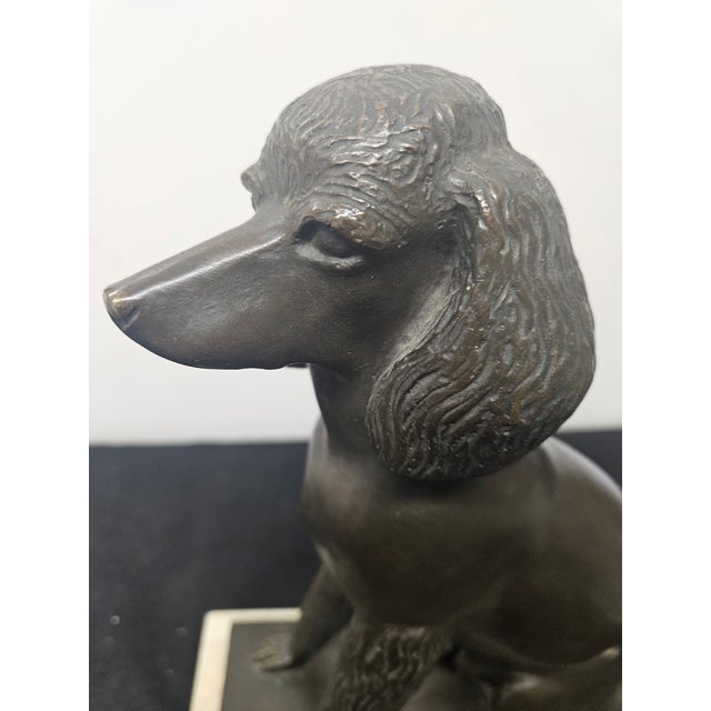 Charming signed Bronze Poodle Sculpture by Edward Ferro Hoffman III. Pennsylvania artist (1916 -1991) mounted this Bronze...