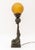Art Deco Figural Amber Glass Globe Shade Lamp For Sale - Image 9 of 10