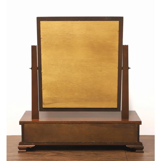 Craftique Solid Mahogany Chippendale Cheval Two-Drawer Dressing Table Mirror For Sale - Image 4 of 8