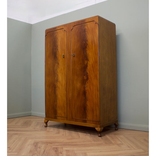 Vintage Burr Walnut Wardrobe, 1950s For Sale - Image 6 of 10
