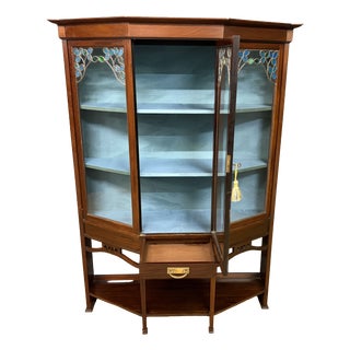 Arts and Crafts Mahogany Display Cabinet, 1900s For Sale