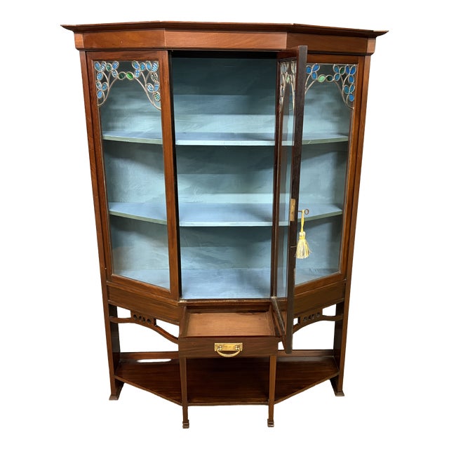 Arts and Crafts Mahogany Display Cabinet, 1900s For Sale