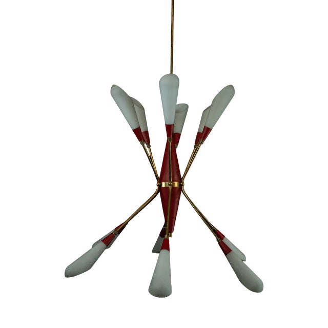 Mid-Century Modern Italian Pendant in the style of Stilnovo, 1950s For Sale