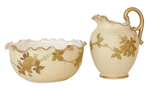 Belleek Willets Creamer and Sugar, 1890