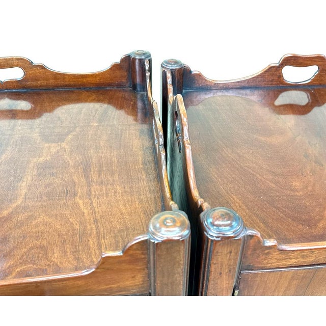 Antique Georgian Mahogany Nightstands, 1770, Set of 2 For Sale - Image 6 of 14