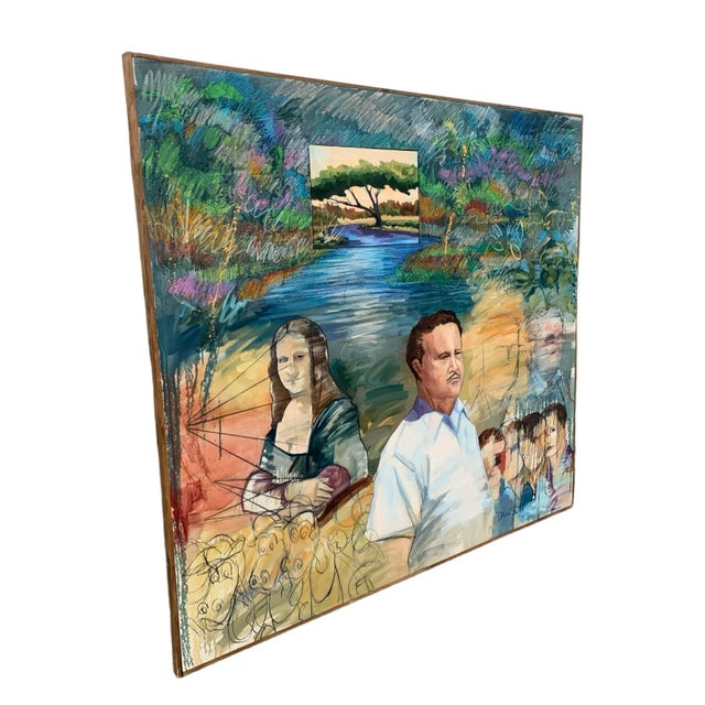 A striking large-scale original oil on canvas by American artist John Allan Dawson (b. 1946). This colorful, layered...