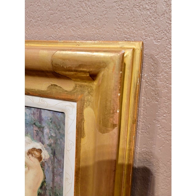 Blue William Franklin Jackson -Female Bathers in a Wooded Lake -Oil Painting For Sale - Image 8 of 10