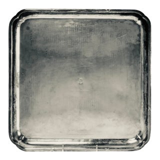 Antique English Silverplate Armorial Crest Tray, Coat of Arms, 15.5", C. 1900 For Sale