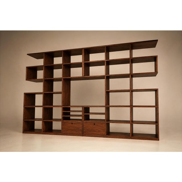 Monumental Brazilian Modern Bookshelf in Solid Rosewood With Storage, Brazil, 1960s For Sale - Image 16 of 18